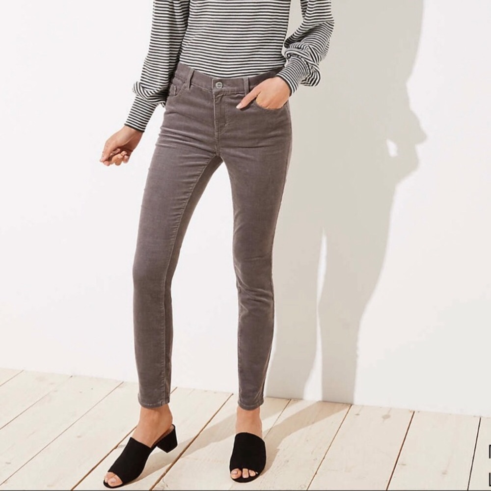 Loft Modern Skinny Corduroy Jeans Grey-NEW W/TAGS